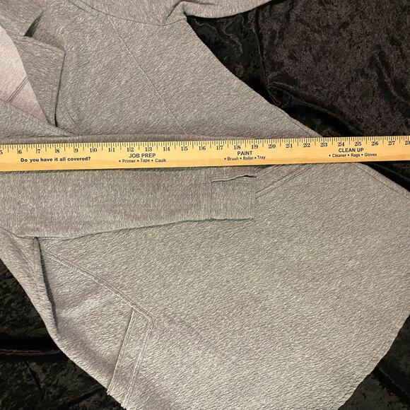 Neon Buddha Small Oversized Chunky Wood Buttons Soft Gray Logo Cardigan Pullover - Picture 11 of 11